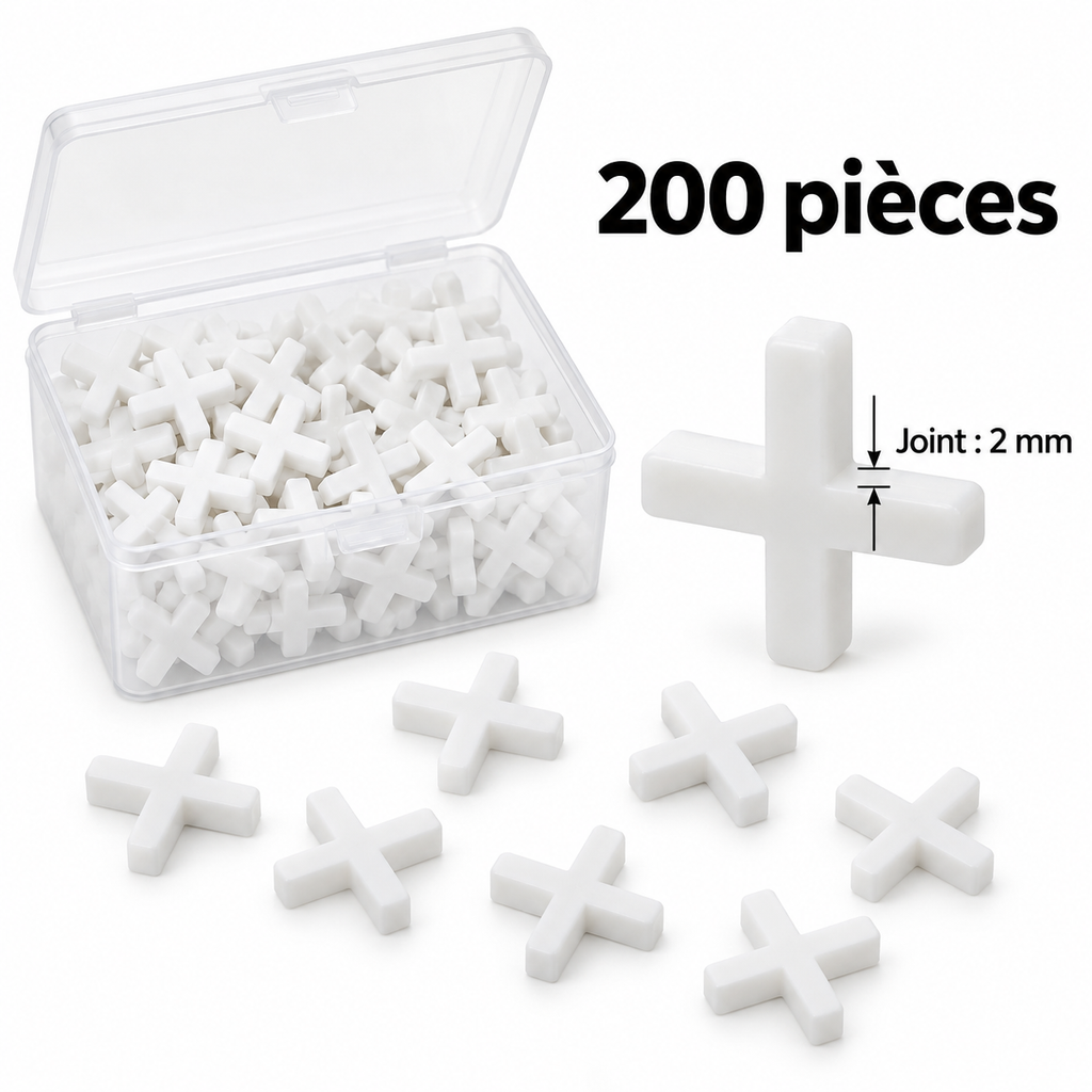 Boîte de 200 croisillons de carrelage 2 mm